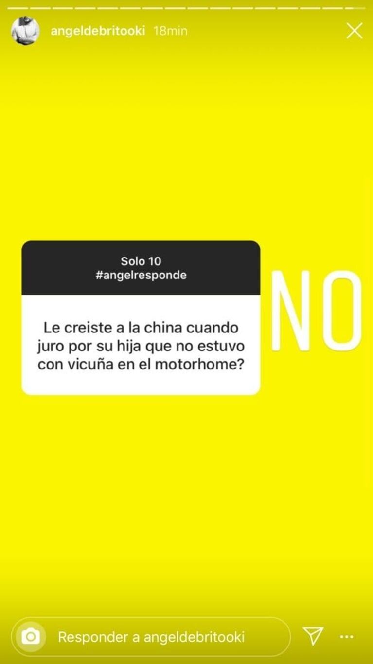 Ángel de Brito respondió que no le cree a China Suárez cuando juró que no pasó nada en el motorhome con Vicuña