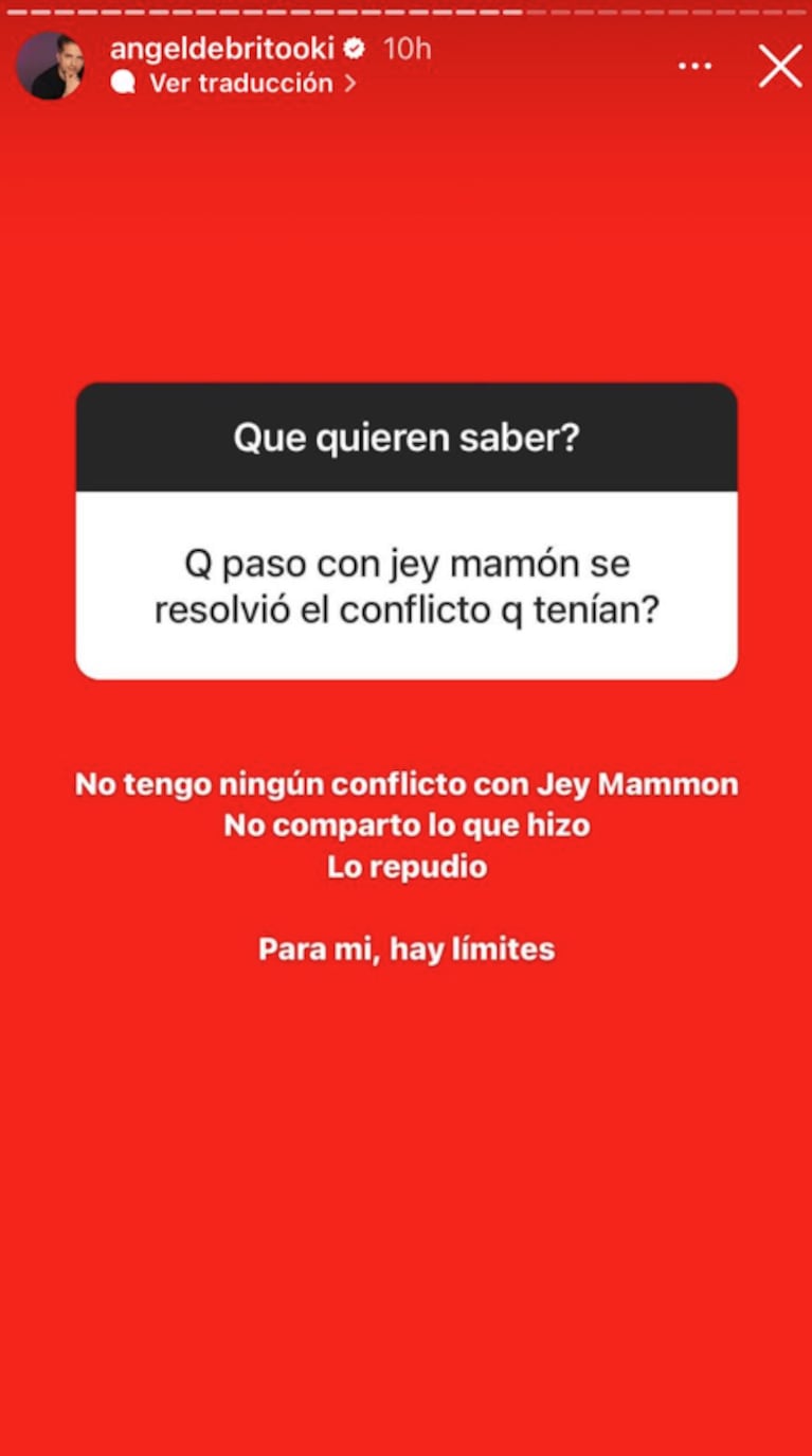 Ángel de Brito reveló cómo es hoy su vínculo con Jey Mammon, que estaría a punto de volver a América