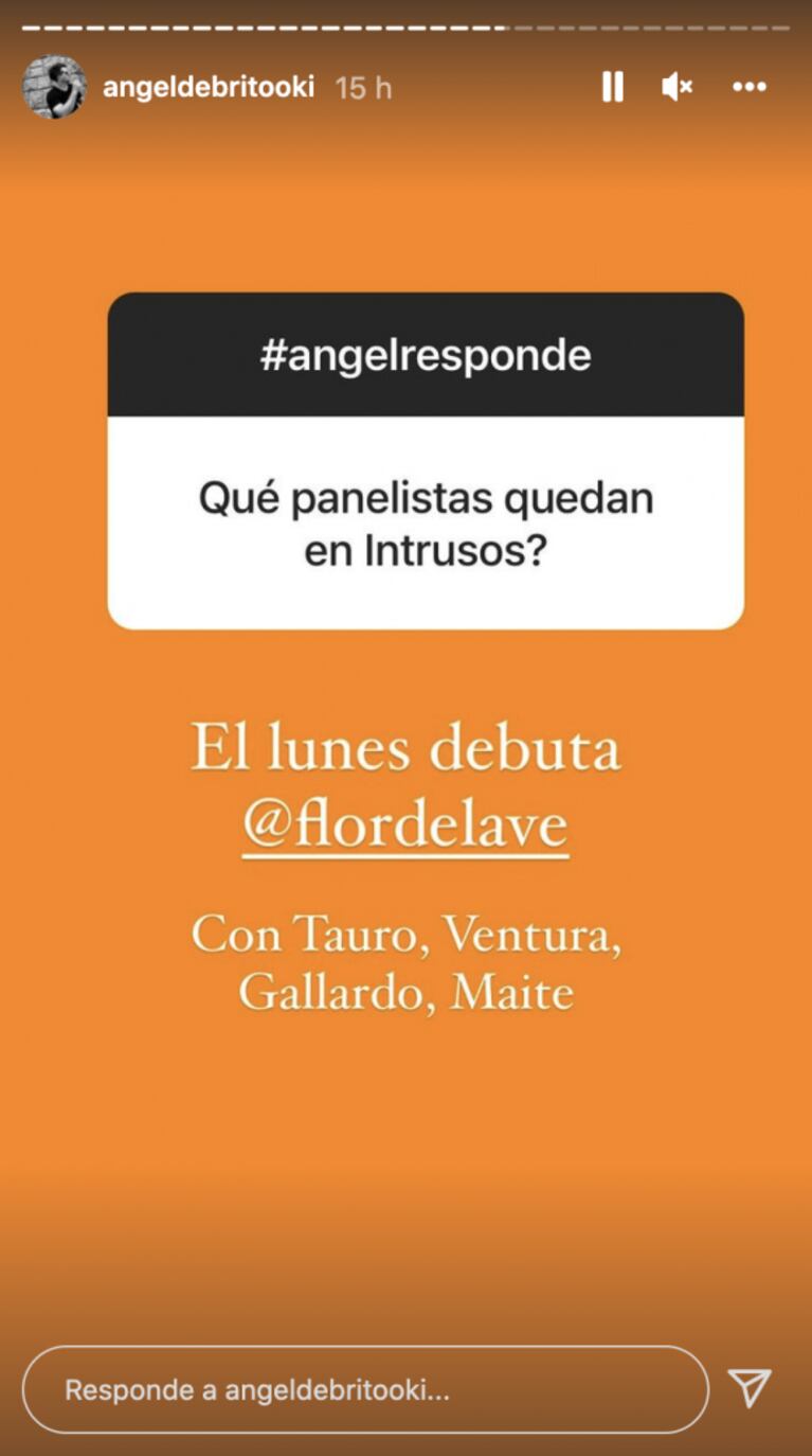 Ángel de Brito reveló con qué panelistas debutará Flor de la Ve en Intrusos: "Tauro, Ventura, Virginia Gallardo y Maite"