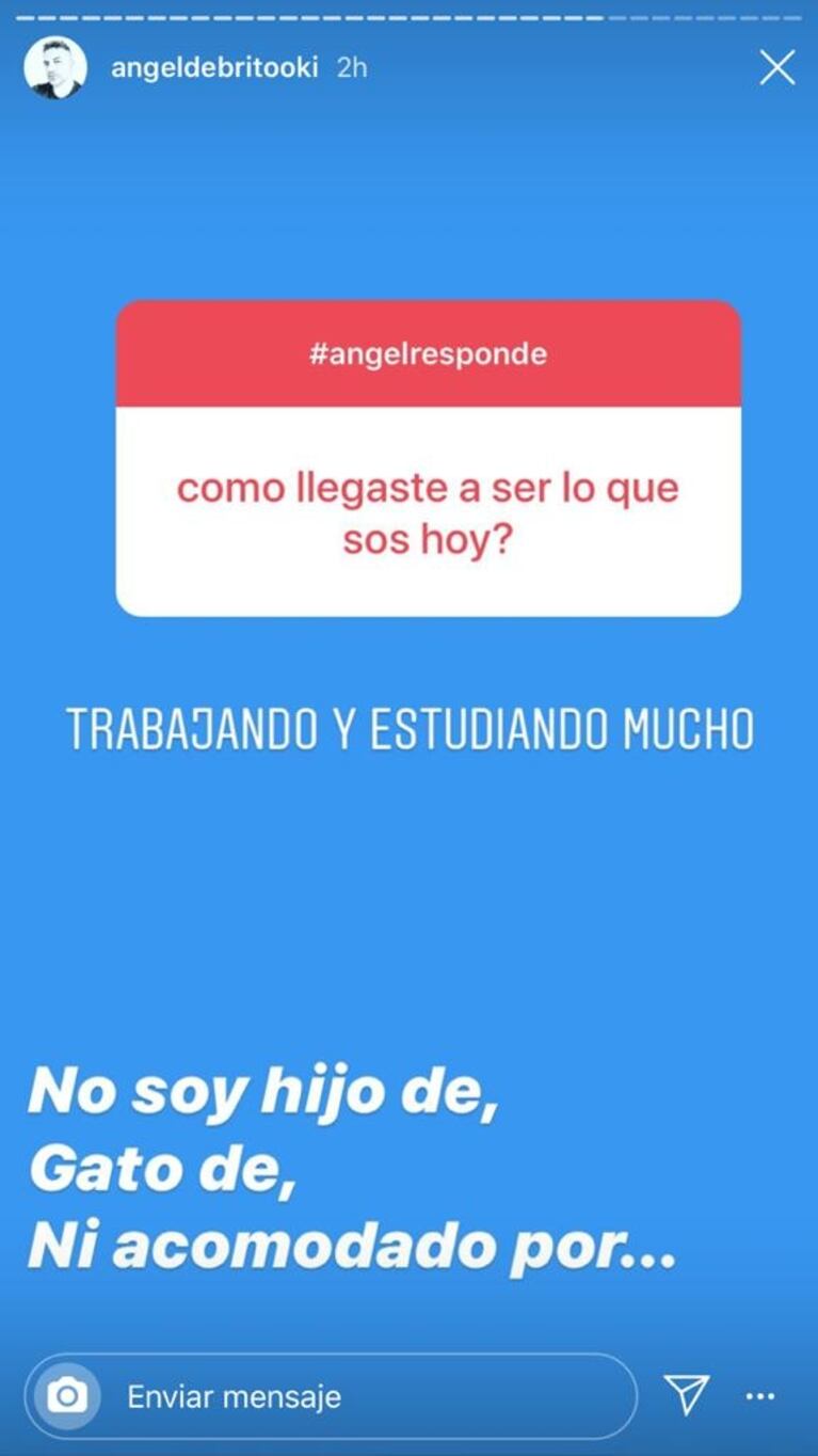 Ángel de Brito reveló el simple y genuino secreto de su éxito: "No soy acomodado, es trabajo y estudio"