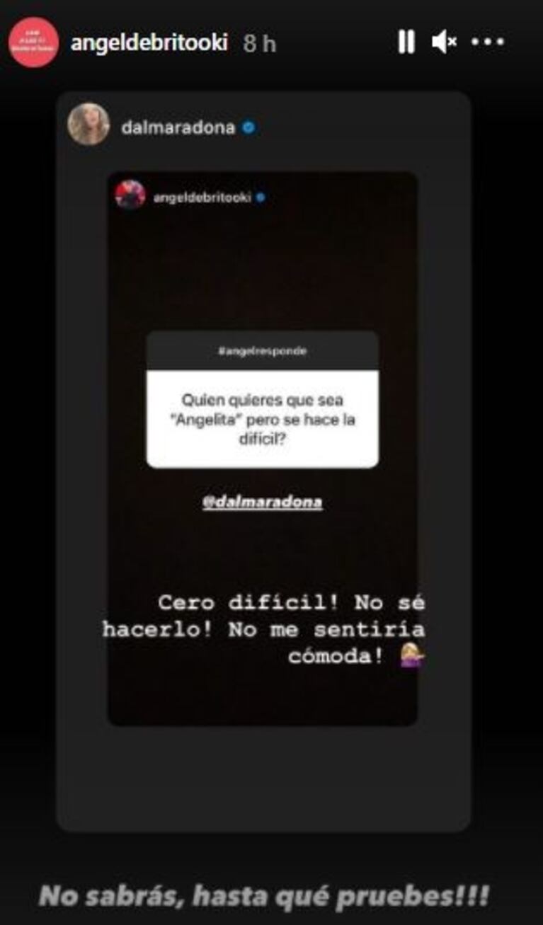 Ángel de Brito reveló que quiere a Dalma Maradona como 'angelita' y ella explicó por qué no acepta: "No me sentiría cómoda"