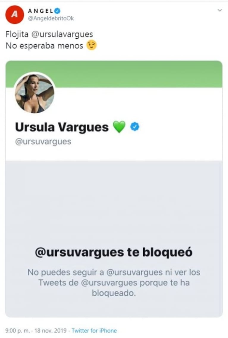 Ángel de Brito se cruzó en Twitter con Ursula Vargues y publicó los chats: "Cómo verán, es una hipócrita"