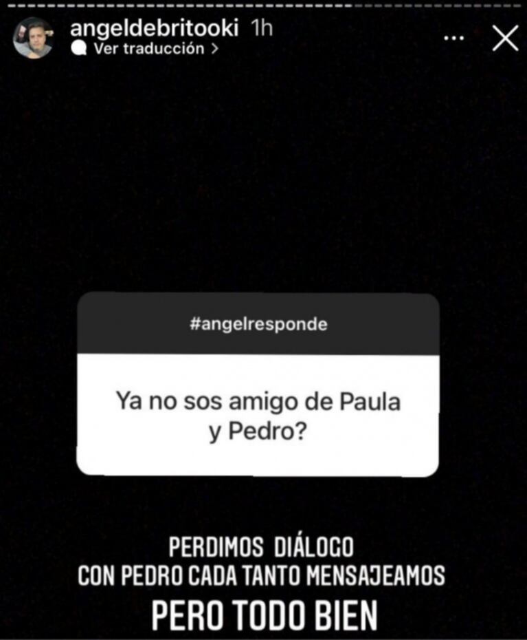 Ángel de Brito sorprendió al contar cómo está actualmente su relación con Paula Chaves y Pedro Alfonso: "Perdimos diálogo"