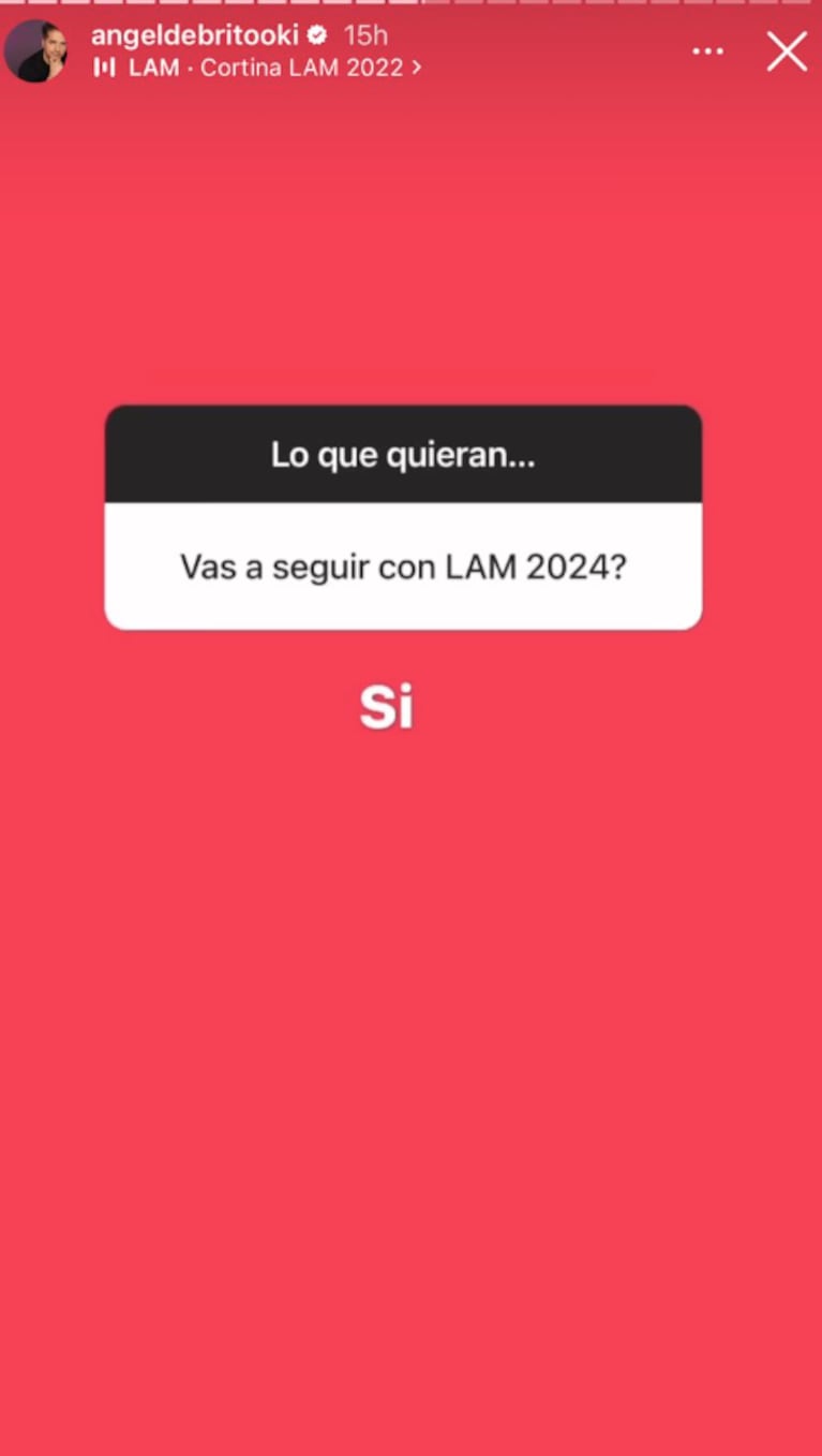 Ángel de Brito sorprendió al hablar de la la continuidad de LAM el año que viene