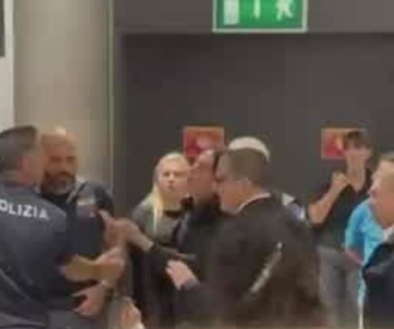 Ángel de Brito y Andrea Taboada vivieron un momento de tensión en el aeropuerto de Italia 