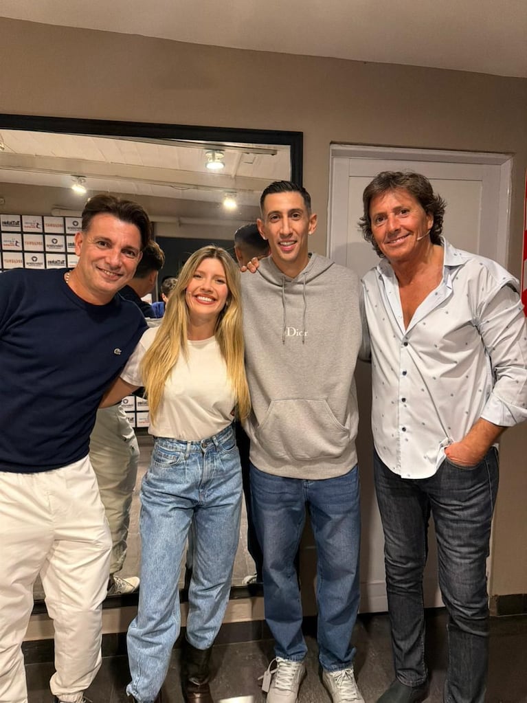 Ángel Di María con Martín Bossi, Laurita Fernández y Gustavo Bermúdez