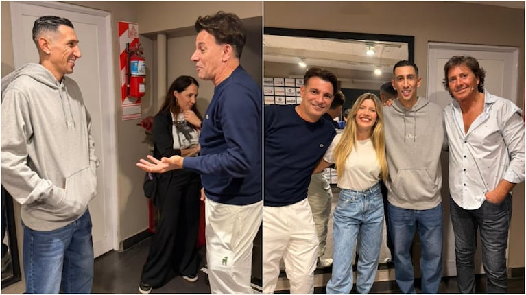 Ángel Di María sorprendió a Martín Bossi y apareció en el teatro: fue a verlo en “La Cena de los Tontos” en Rosario