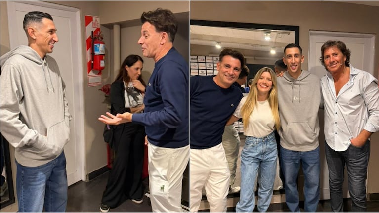 Ángel Di María sorprendió a Martín Bossi y apareció en el teatro: fue a verlo en “La Cena de los Tontos” en Rosario