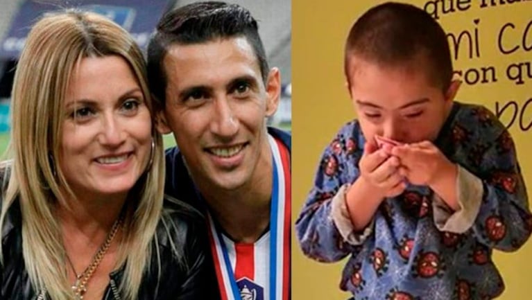 Ángel di María y Jorgelina Cardoso tuvieron este dulce gesto con un pequeño fan que se emocionó ante su ídolo.