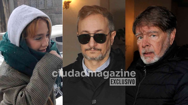 Ángela Torres, Pablo Cullel y Mario Pasik en el funeral de Jorge Maestro. (Foto: Movilpress)
