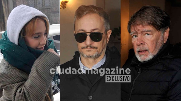 Ángela Torres, Pablo Cullel y Mario Pasik en el funeral de Jorge Maestro. (Foto: Movilpress)