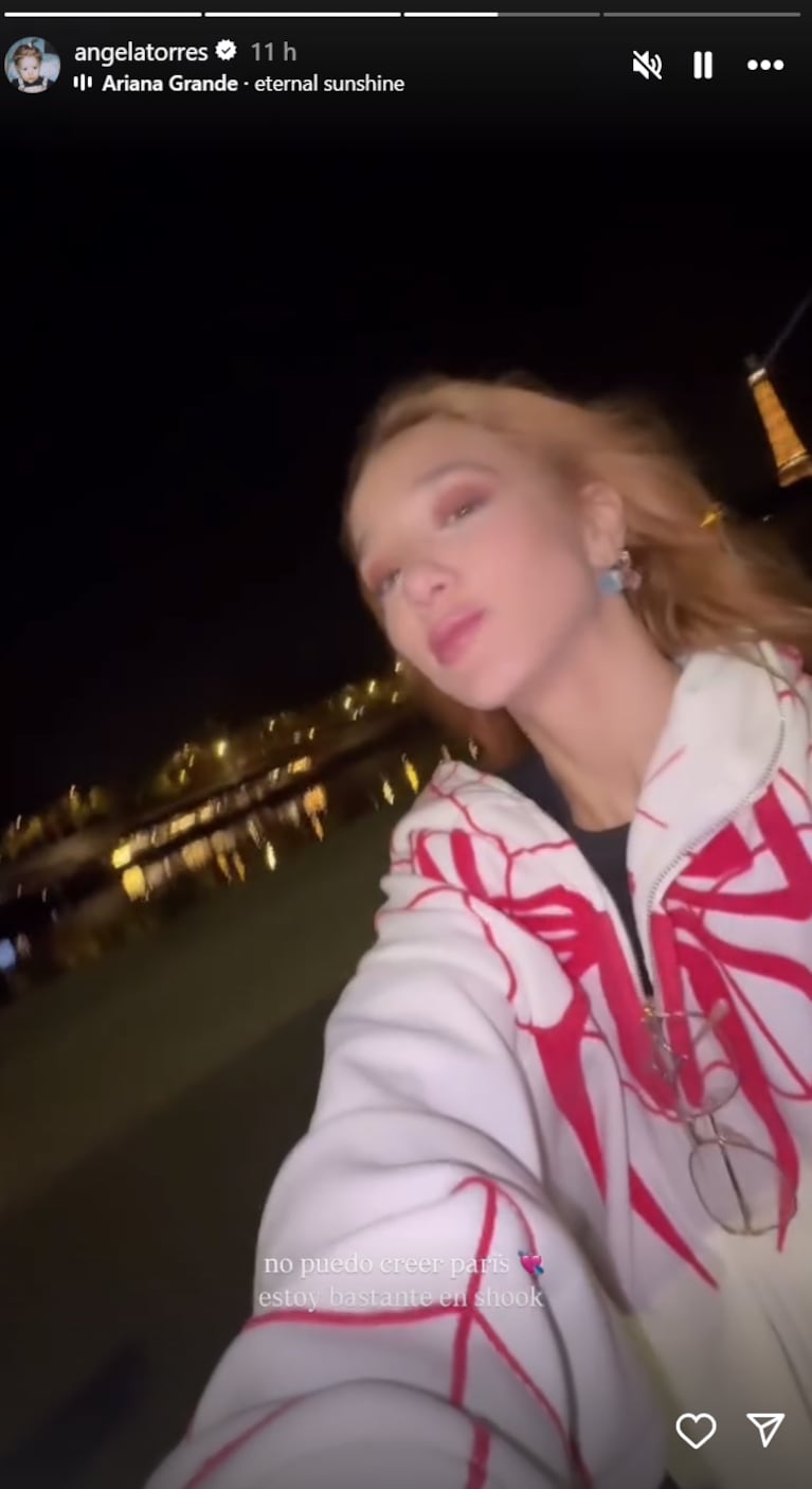 Ángela Torres visitó la Torre Eiffel. Foto: IG | angelatorres