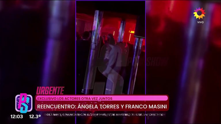 Ángela Torres y Franco Masini a los besos.