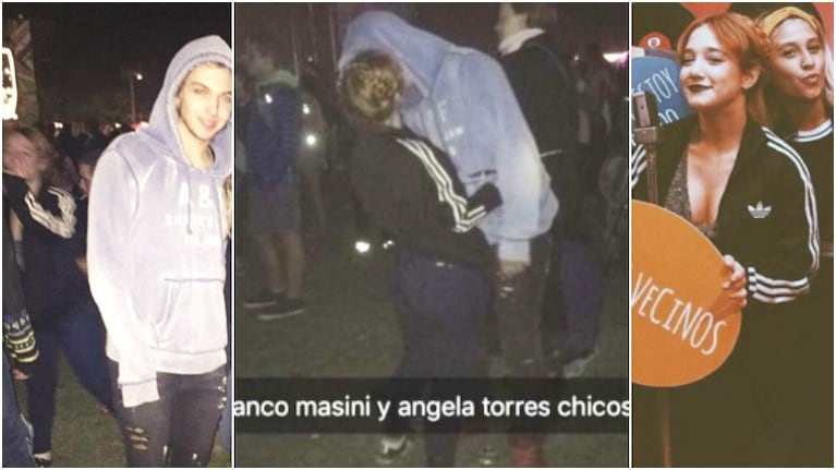 Ángela Torres y Franco Masini, a los besos en el Lollapalooza (Fotos: Twitter, Snapchat e Instagram)