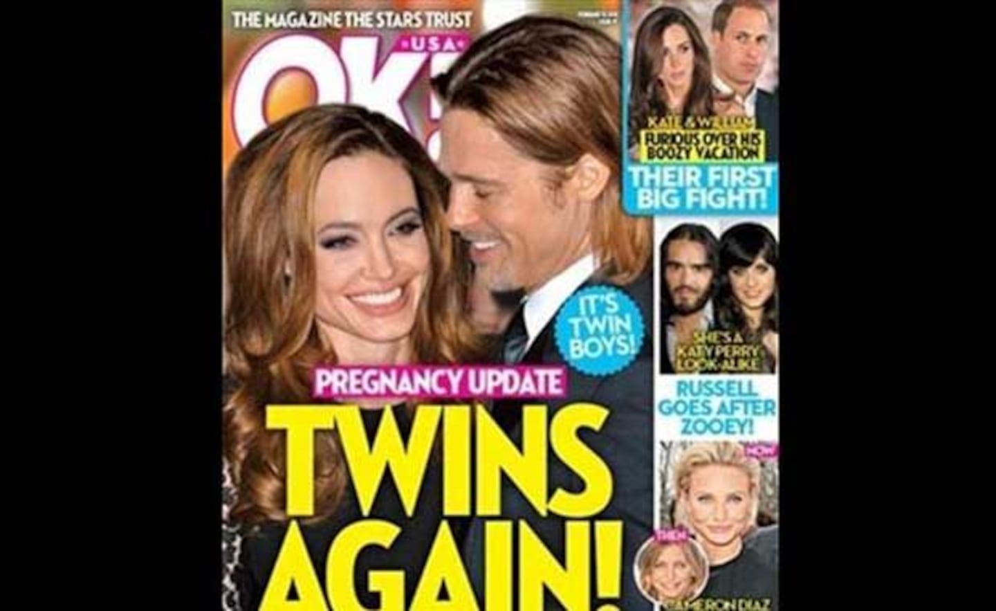 Angelina Jolie, ¿otra vez embarazada de mellizos? (Foto: revista OK!)