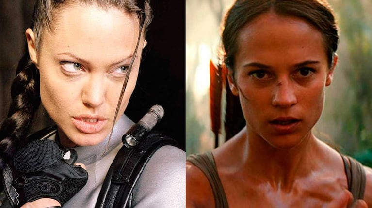 Angelina Jolie y Alicia Vikander como Lara Croft (Fotos: Web)