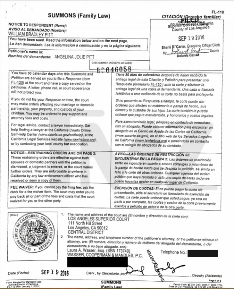 Angelina Jolie y Brad Pitt, separados: los papeles de divorcio que presentó la actriz con el pedido de custodia de sus 6 hijos