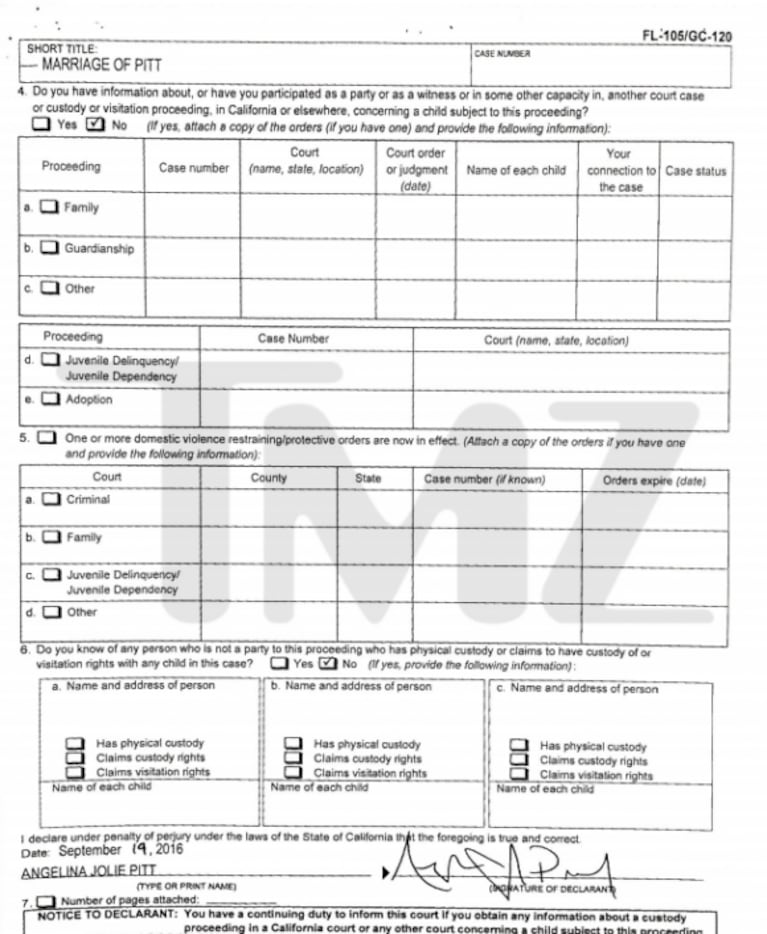 Angelina Jolie y Brad Pitt, separados: los papeles de divorcio que presentó la actriz con el pedido de custodia de sus 6 hijos