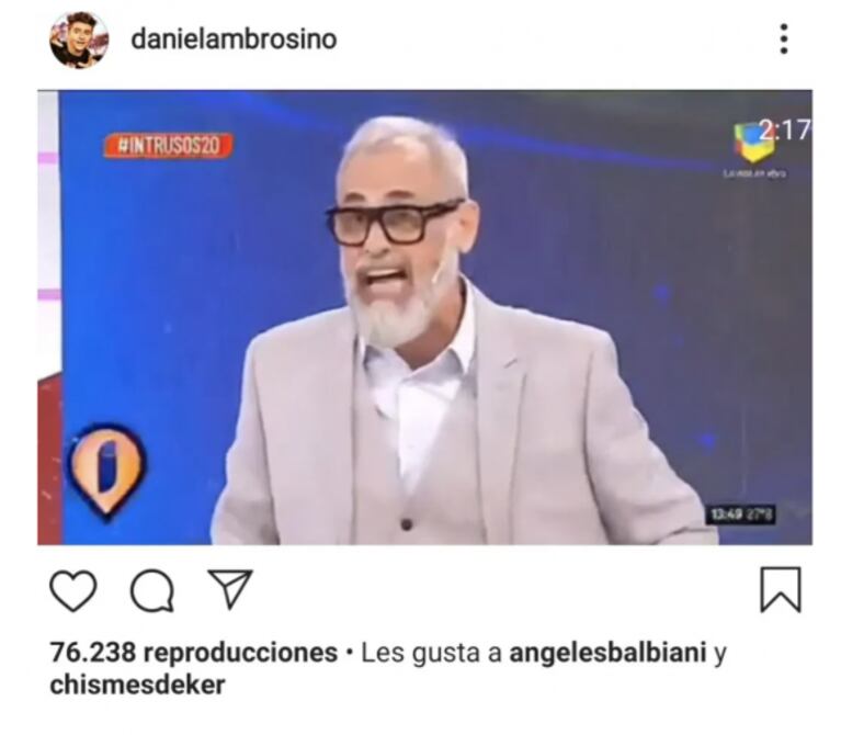 Angie Balbiani apoyó a Daniel Ambrosino, tras su renuncia a Intrusos: "Hoy se termina una etapa"