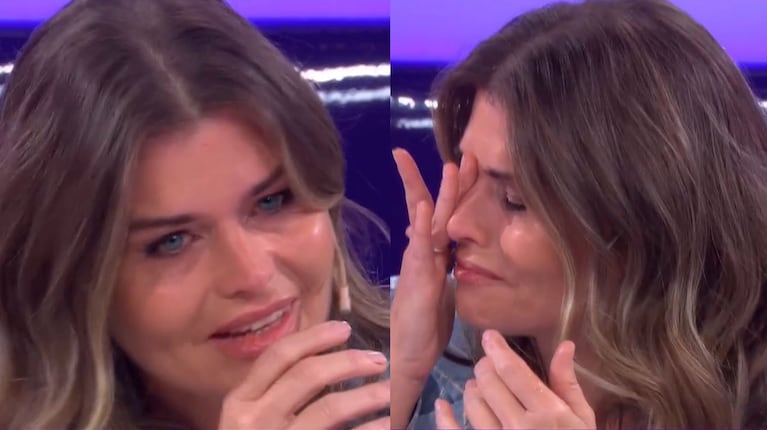 Angie Balbiani rompió en llanto en vivo (Captura de eltrece)