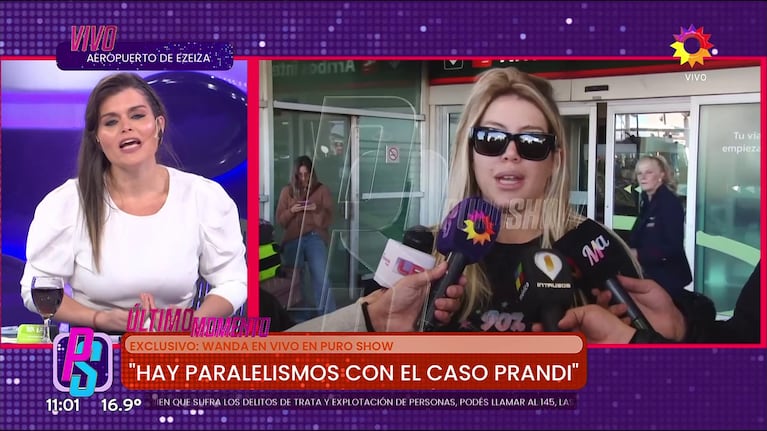Angie Balbiani y Wanda Nara se cruzaron en vivo (Foto: captura de eltrece).