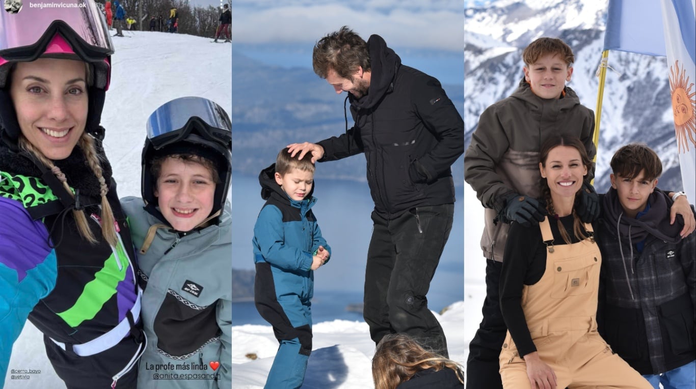Anita Espasandín, Benjamín Vicuña y Pampita. Fotos: prensa Cerro Bayo
