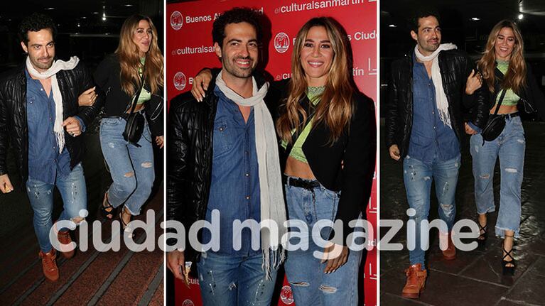 ¡Aniversario de amor! Jimena Barón y Mauro Caiazza celebraron su medio años de romance con una salida al teatro. (Foto: Movilpress)