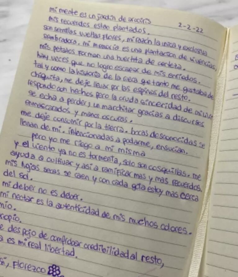 Anna Chiara del Boca reaccionó tras la "falta de mérito" dictada a su padre