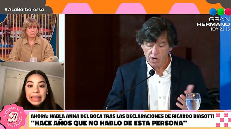 Anna del Boca le respondió a Ricardo Biasotti (Telefe)