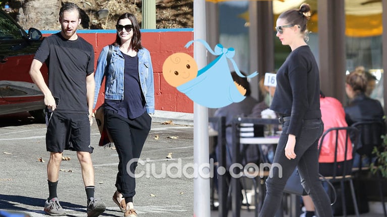 Anne Hathaway lució espléndida su pancita de embarazada (Fotos: GrosbyGroup).