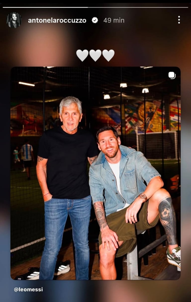 Antonela Roccuzo reposteó la publicación de Leo Messi dedicada a su padre, Jorge, tras su muerte (Foto: Instagram/@antonelaroccuzzo).