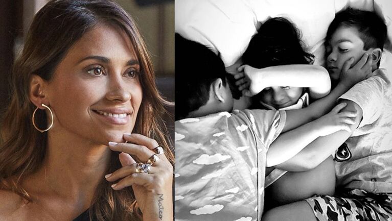 Antonela Roccuzzo compartió la foto más dulce de sus nenes despertándose para ir a la escuela.