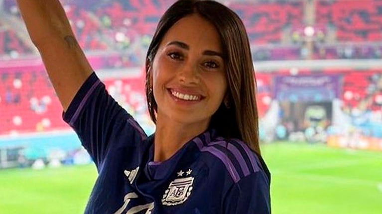 Antonela Roccuzzo en el Mundial Qatar 2022. 