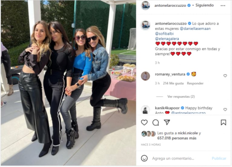 Antonela Roccuzzo festejó su cumpleaños con Lionel Messi y amigas: "Gracias por estar conmigo en todas"