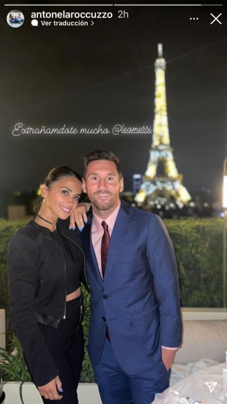 Antonela Roccuzzo paseó con sus hijos en París y le dedicó un romántico mensaje a Messi: "Extrañándote mucho"