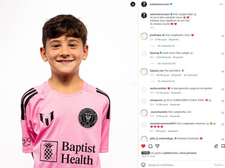 Antonela Roccuzzo publicó un tierno saludo por el cumpleaños de su hijo Ciro Messi | Créditos: Instagram @antonelaroccuzzo