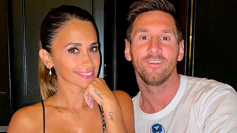 Antonela Roccuzzo y Leo Messi.