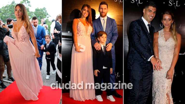 Antonela Roccuzzo y Leo Messi, elegantes en la renovación de votos matrimoniales de Luis Suárez y Sofía Balbi