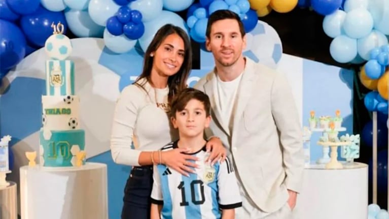 Antonela Roccuzzo y Lionel Messi celebraron el cumpleaños de Thiago inspirándose en el Mundial de Qatar 2022.