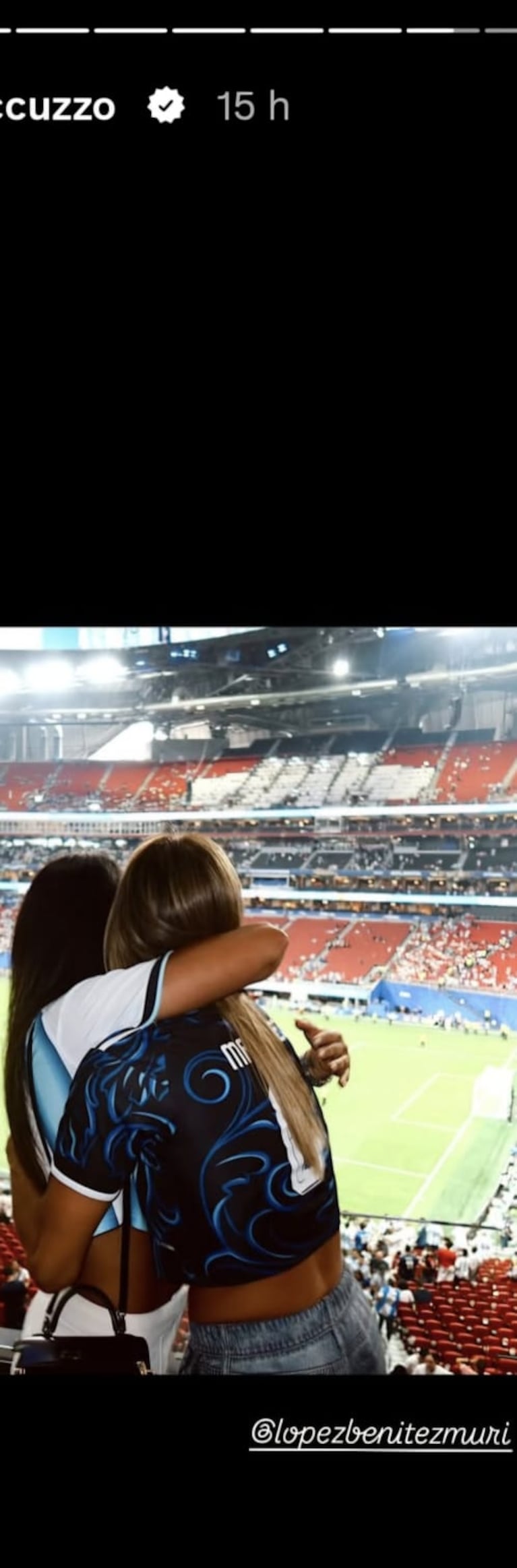 Antonela Rocuzzo y Muriel López Benítez celebraron juntas celebrando el pase de la Selección argentina a la final del Mundial 2026 (Foto: Instagram/@antonelaroccuzzo).