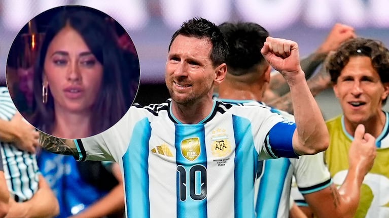 Antonela y Lionel Messi. (Foto: X y AP Photo/Mike Stewart)