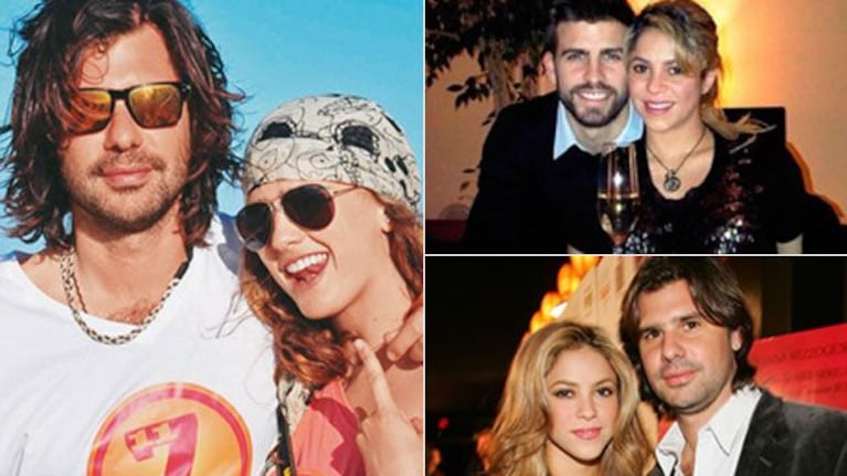 Antonio con Daniela Ramos, Shakira con Piqué y otra imagen de De la Rúa con la colombiana. (Fotos: Web)