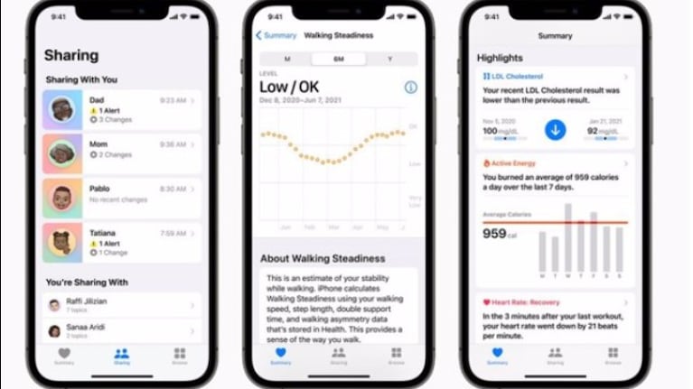 Apple permitirá compartir los datos de salud con médicos o familiares