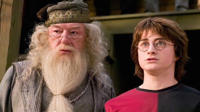 Aquellos viejos tiempos, con el reconocido  Dumbledore y un Harry Potter joven.