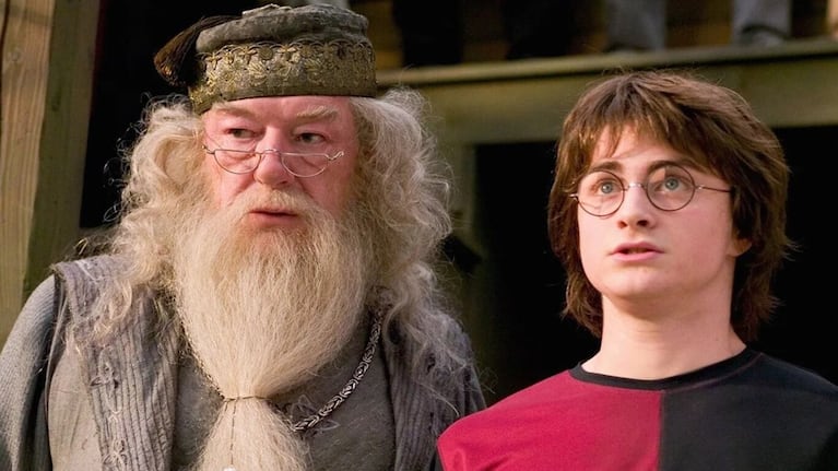 Aquellos viejos tiempos, con el reconocido Dumbledore y un Harry Potter joven.