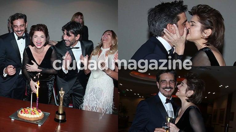 Araceli festejó sus 50 rodeada de su amor y amigos tras los Martín Fierro (Fotos: Movilpress).