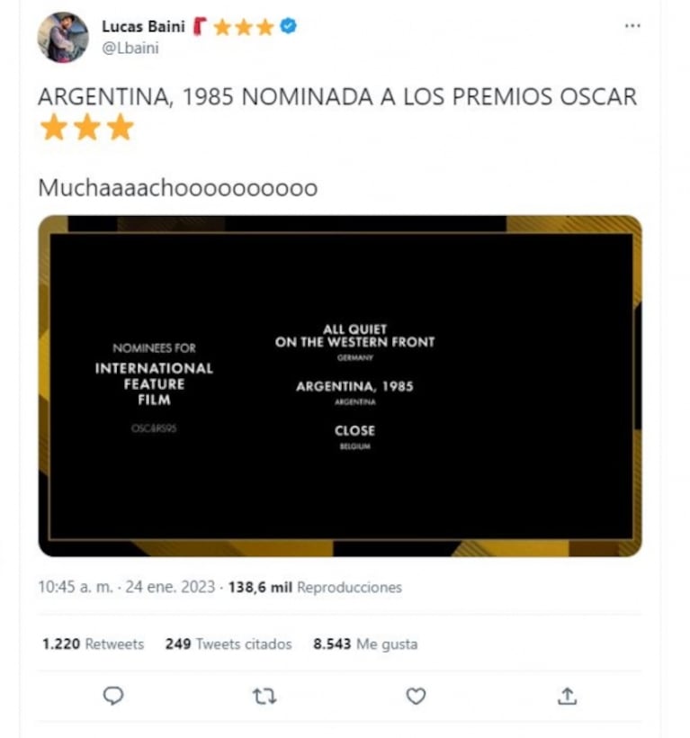 Argentina, 1985 va por el Oscar: los mejores memes que se viralizaron en las redes