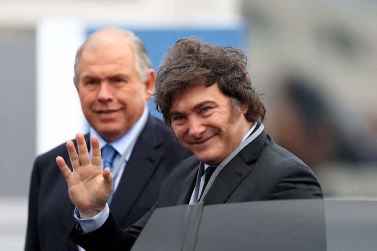Argentine's President Javier Milei arrives to attend the third United Nations Ocean Conference (UNOC3), which gathers leaders, researchers and activists to discuss how to protect marine life, at the Centre des Expositions conference centre in Nice, France, June 9, 2025. REUTERS/Manon Cruz