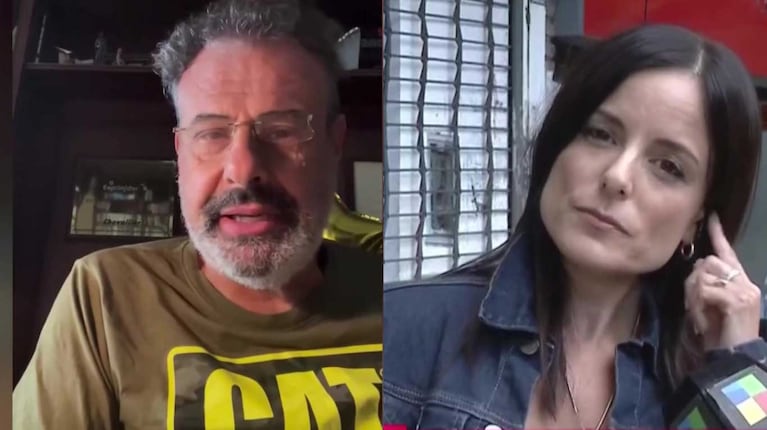 Ari Paluch y la locutora Noelia Corral (Fotos: Instagram @aripaluch y captura América TV)