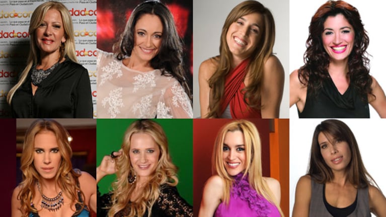ARRIBA: Roccasalvo, Gabriela Sobrado, Pastorutti y Carla Conte. ABAJO: Marcela Baños, Prandi, Fátima Florez y Cahen D Anvers.